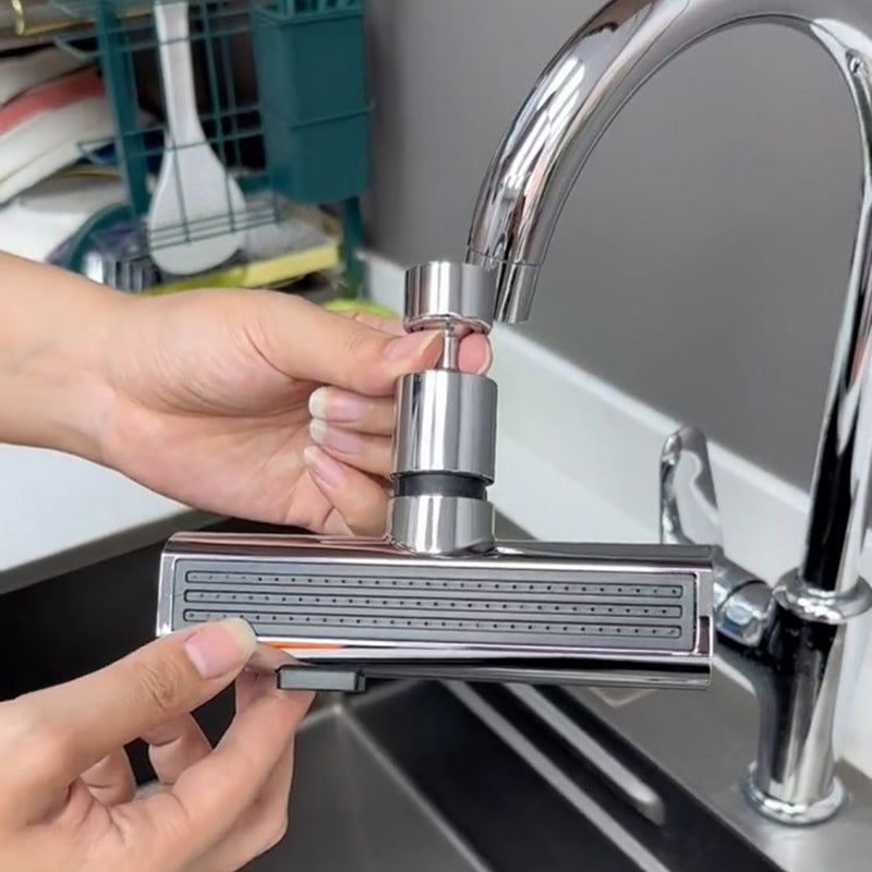 FlowTurn Drehbare Wasserfall-Küchenarmatur | Multifunktionaler Küchenhahn | 360° Schwenkfunktion | Modernes Design