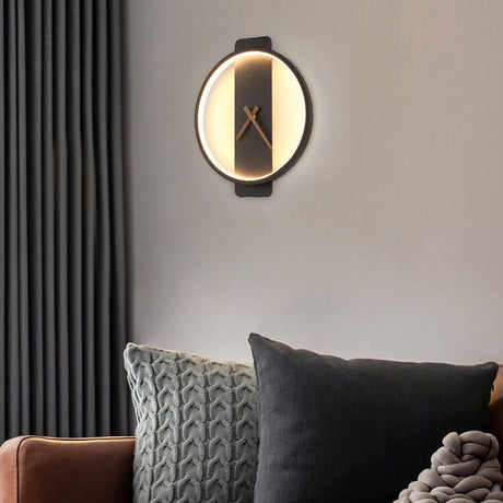 LumiChron Wandleuchte | Minimalistisches Uhr-Design | 1-Licht LED Wandlampe | Moderne Beleuchtung für Wohnräume