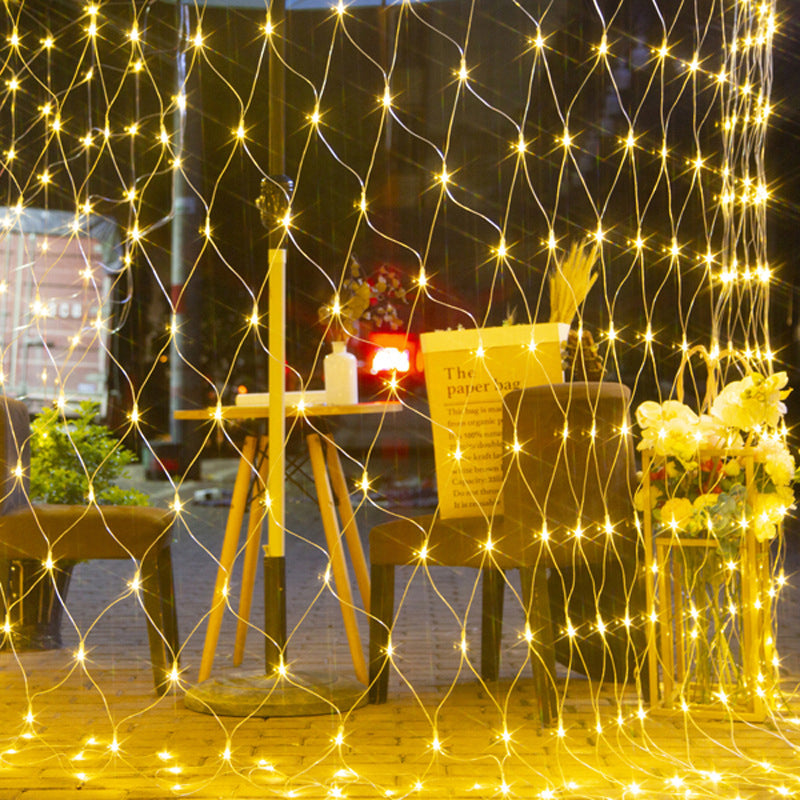SolarNet Glow Outdoor LED Lichterkette | Fischnetz Design | Solarbetrieben | Stimmungsvolles Licht für Garten und Balkon