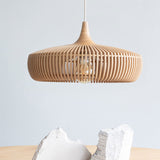 Lumivaro Nordic Vintage Pendelleuchte | Holzkuppel Design | 1-Licht Hängelampe | Perfekt für Esszimmer & Wohnzimmer