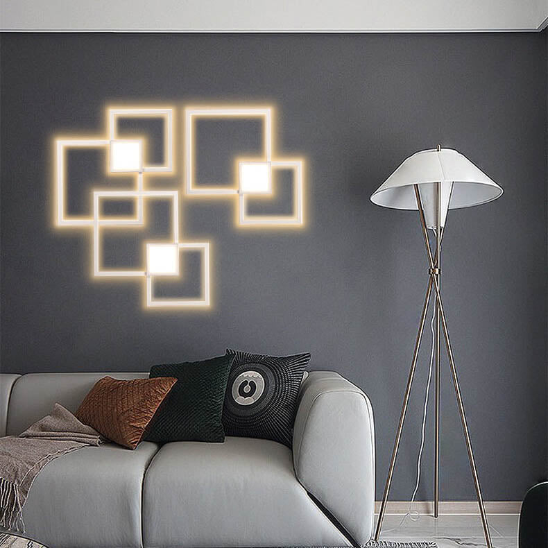 GlowForma Minimalistische LED Wandleuchte | Quadratisches Design aus Eisen | Modern & Energiesparend | Perfekt für Wohnzimmer & Schlafzimmer
