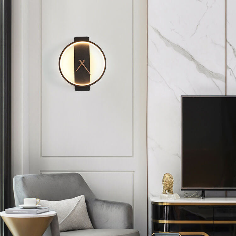 LumiChron Wandleuchte | Minimalistisches Uhr-Design | 1-Licht LED Wandlampe | Moderne Beleuchtung für Wohnräume