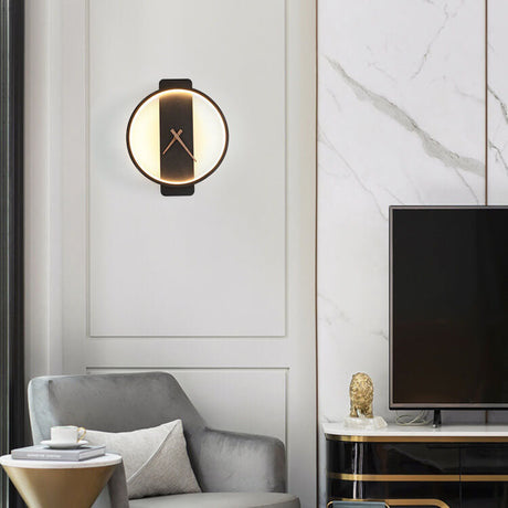 LumiChron Wandleuchte | Minimalistisches Uhr-Design | 1-Licht LED Wandlampe | Moderne Beleuchtung für Wohnräume