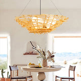 RavaNest Rattan Kronleuchter | Handgewebtes Design | 2- oder 3-flammig | Natürliche Eleganz | Hängeleuchte