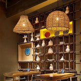 RattanDome Retro Pendelleuchte | Handgewebtes Rattan-Design | 1-Licht | Natürliche Wohnbeleuchtung