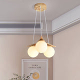 OrionGlare Frosted Holzleuchter | Massivholz & Glas Design | 3- oder 5-flammig | Skandinavischer Stil