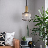 LumiShade Minimalistisches Streifen-Glas Pendelleuchte | Designer-Licht | Elegantes Wohnambiente | Deko-Laterne | 1-Flammig