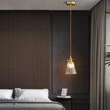 Bellux Glas Pendelleuchte | Modernes Glockenschirmdesign | Messingoptik | 1-flammig | Luxuriöse Beleuchtung