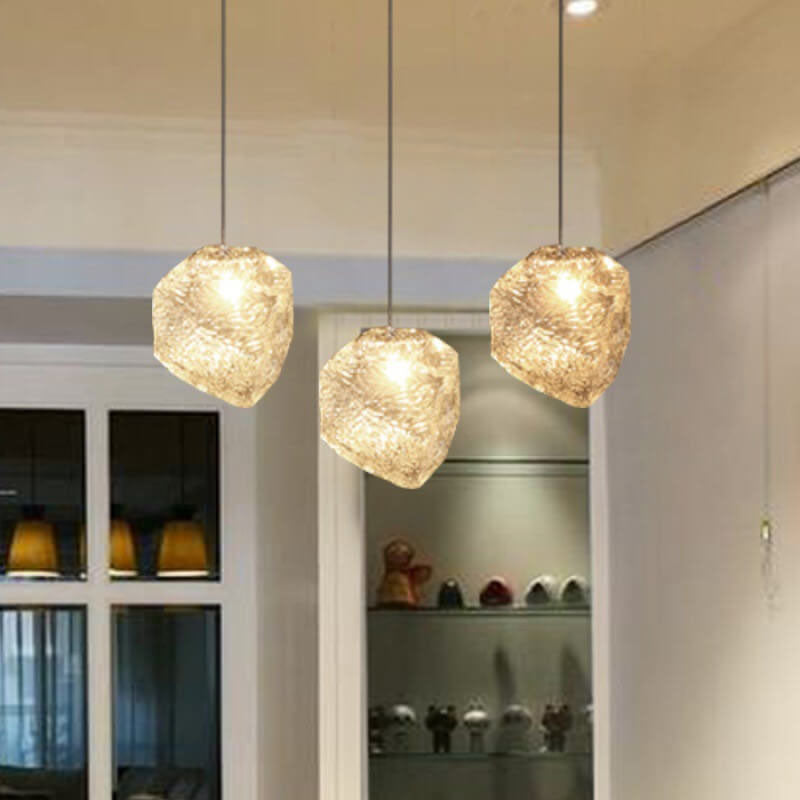 IceLume Nordic Pendelleuchte | Kreatives Eiswürfel-Glasdesign | 1-flammige Hängeleuchte | Moderne Eleganz