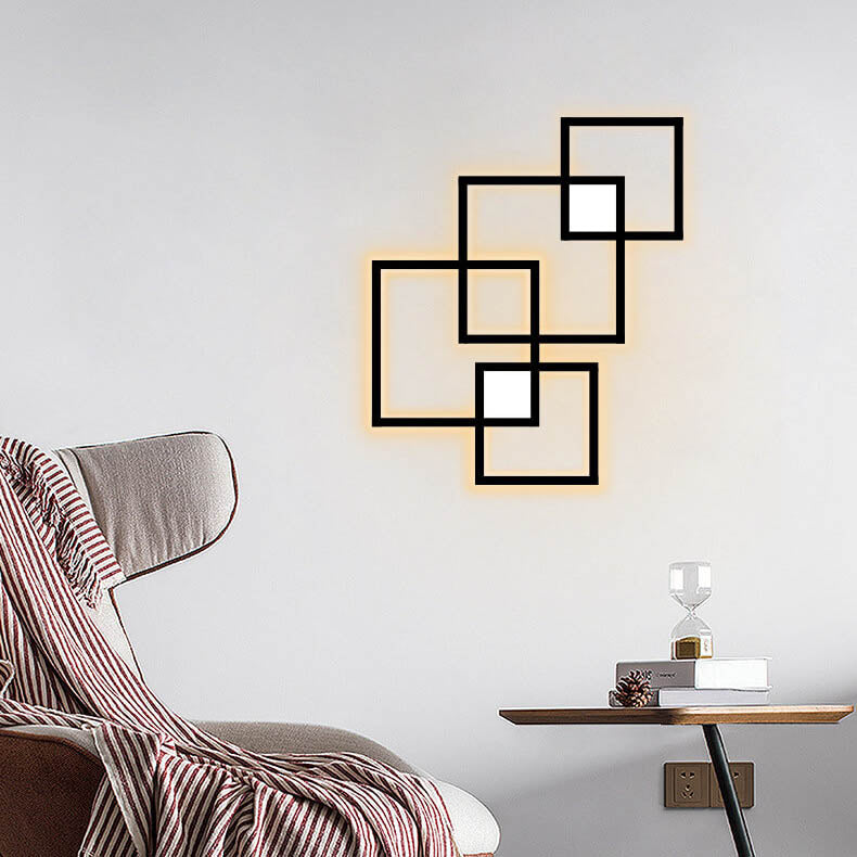 GlowForma Minimalistische LED Wandleuchte | Quadratisches Design aus Eisen | Modern & Energiesparend | Perfekt für Wohnzimmer & Schlafzimmer