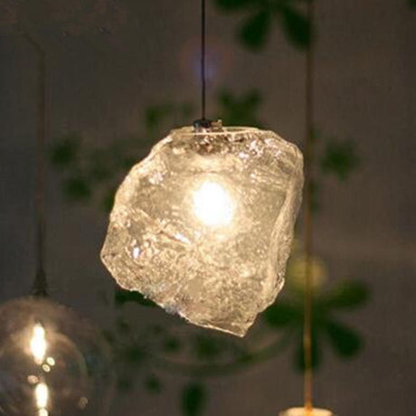 IceLume Nordic Pendelleuchte | Kreatives Eiswürfel-Glasdesign | 1-flammige Hängeleuchte | Moderne Eleganz