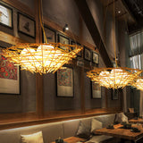 RavaNest Rattan Kronleuchter | Handgewebtes Design | 2- oder 3-flammig | Natürliche Eleganz | Hängeleuchte