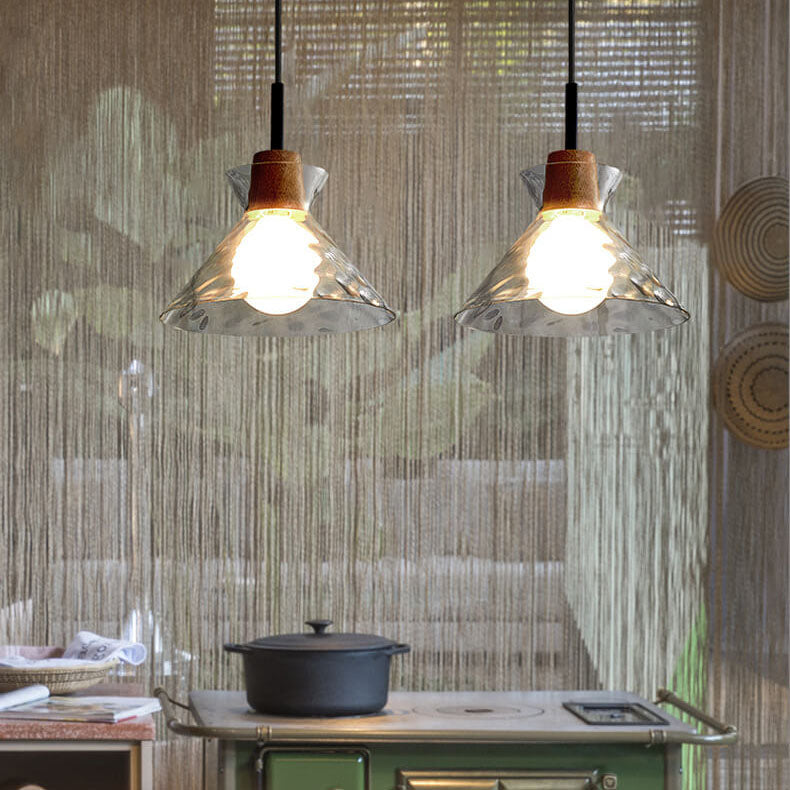 LumaCrystal Nordic Pendelleuchte | Klar geriffeltes Glas | 1-Licht | Skandinavisches Design | Deko für Zuhause