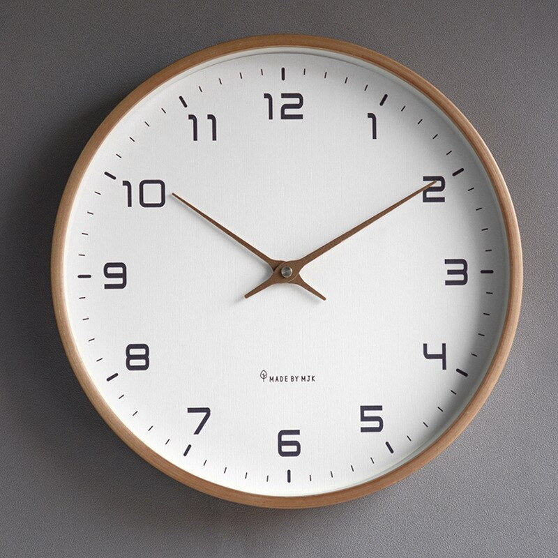 TimberTime Wanduhr Nordic Design | Massivholz & Minimalistische Ästhetik | Moderne Deko Uhr für Wohnzimmer & Büro