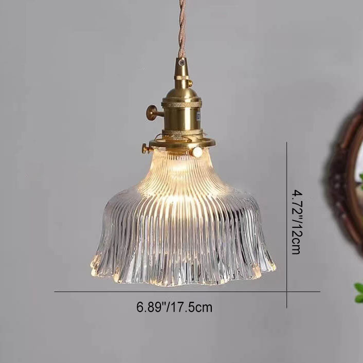 OrnaLite Nordic Pendelleuchte | Kupfer & Walnussholz | Blütendesign | Minimalistischer Stil