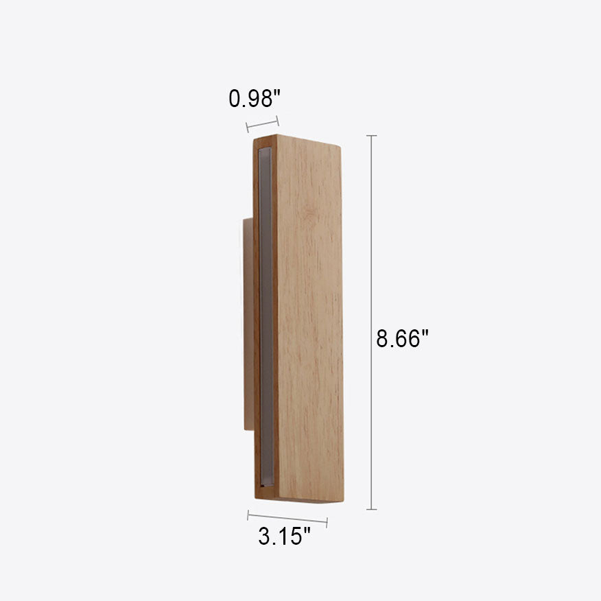 LumoLog Japanischer Minimalistischer Rotierender LED Wandstrahler | Holzoptik | Dimmbar | Modernes Design für Zuhause