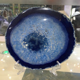 CrystalBlue Achat-Kristallscheibe | Edler Edelstein | Spirituelle Dekoration | Natürliche Eleganz