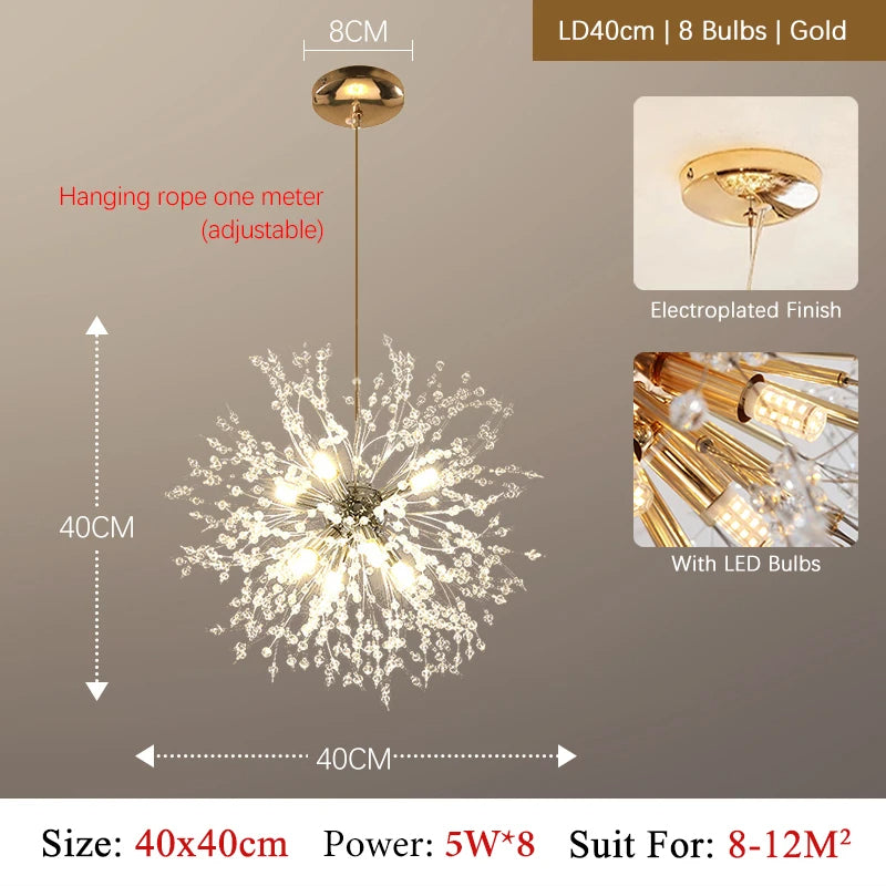CrystalElegance Luxus-Kronleuchter aus Kristallglas | Premium Deckenleuchte | Glamour für Wohnzimmer, Esszimmer und mehr