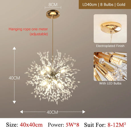 CrystalElegance Luxus-Kronleuchter aus Kristallglas | Premium Deckenleuchte | Glamour für Wohnzimmer, Esszimmer und mehr