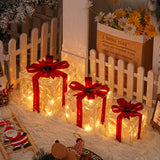 JollyGlow LED Geschenkboxen Set | Weihnachtsbeleuchtung | Deko für Innen & Außen | Set aus 3 Boxen