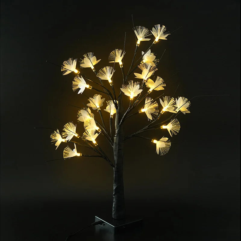 GlowBirch Faseroptische Baumleuchte | Weiße Birke Design | Stimmungsvolle Beleuchtung | Deko für Zuhause