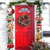 FestiveCharm Weihnachtsbanner | Türhängend | Weihnachtsmann & Schneemann | Weihnachtsdeko 2024