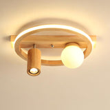 Velustra Nordic Holz LED Deckenleuchte | Modernes Design | Energieeffizient | Runde Holzlampe für Zuhause
