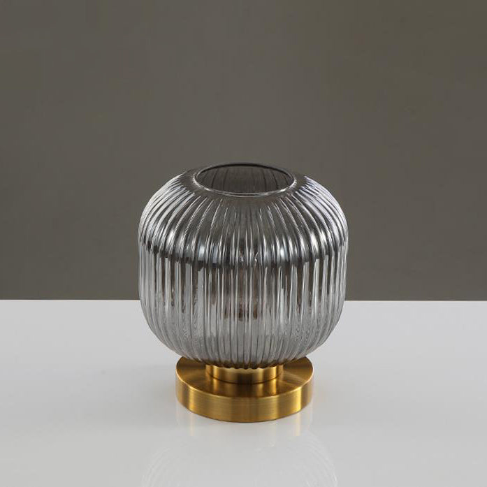 LunaStripe Nordic Design Glas Oval Tischlampe | 1 Licht | Dekorative Beleuchtung für Zuhause