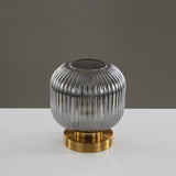 LunaStripe Nordic Design Glas Oval Tischlampe | 1 Licht | Dekorative Beleuchtung für Zuhause