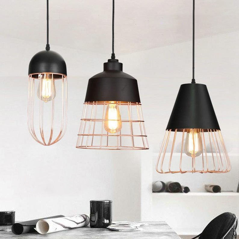 CageNova Geometrische Pendelleuchte | Nordic Design | Eisenkäfig | Einzigartige Beleuchtung