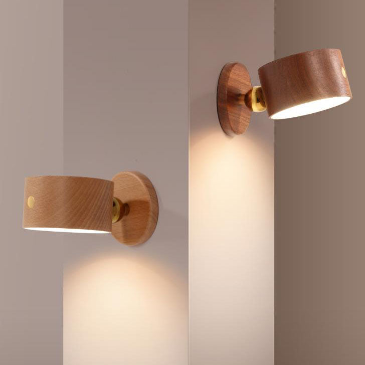 LumaWood Magnetische USB LED Wandlampe | Wiederaufladbar | Touch-Steuerung | Nachtlicht aus Holz