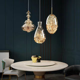 StarLuxe Moderne Graue Glas-Sternenhimmel Pendelleuchte | Dimmbar | Elegante Beleuchtung für Wohn- und Esszimmer