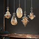 StarLuxe Moderne Graue Glas-Sternenhimmel Pendelleuchte | Dimmbar | Elegante Beleuchtung für Wohn- und Esszimmer