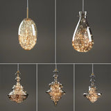 StarLuxe Moderne Graue Glas-Sternenhimmel Pendelleuchte | Dimmbar | Elegante Beleuchtung für Wohn- und Esszimmer