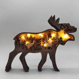 CraftBliss DIY Holz-Deko | Elch & Bär | LED-Handwerk | Weihnachtsgeschenk & Deko für Zuhause