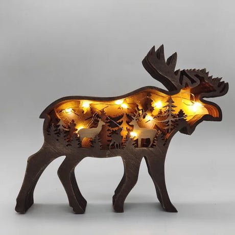 CraftBliss DIY Holz-Deko | Elch & Bär | LED-Handwerk | Weihnachtsgeschenk & Deko für Zuhause
