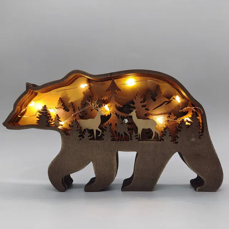 CraftBliss DIY Holz-Deko | Elch & Bär | LED-Handwerk | Weihnachtsgeschenk & Deko für Zuhause