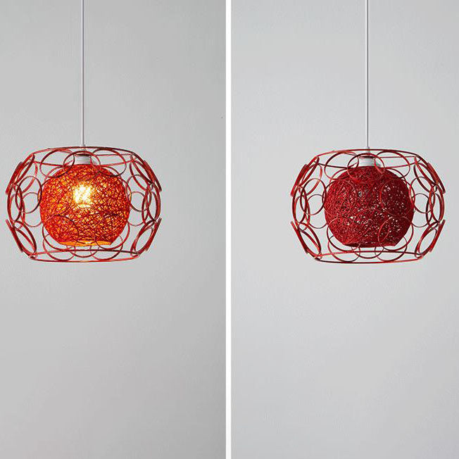 HempGlow Kreative Pendelleuchte aus Hanfgeflecht | Modernes Design | Einzigartiger Lichtakzent | Hängeleuchte für Zuhause