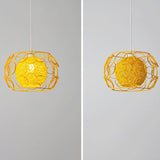 HempGlow Kreative Pendelleuchte aus Hanfgeflecht | Modernes Design | Einzigartiger Lichtakzent | Hängeleuchte für Zuhause