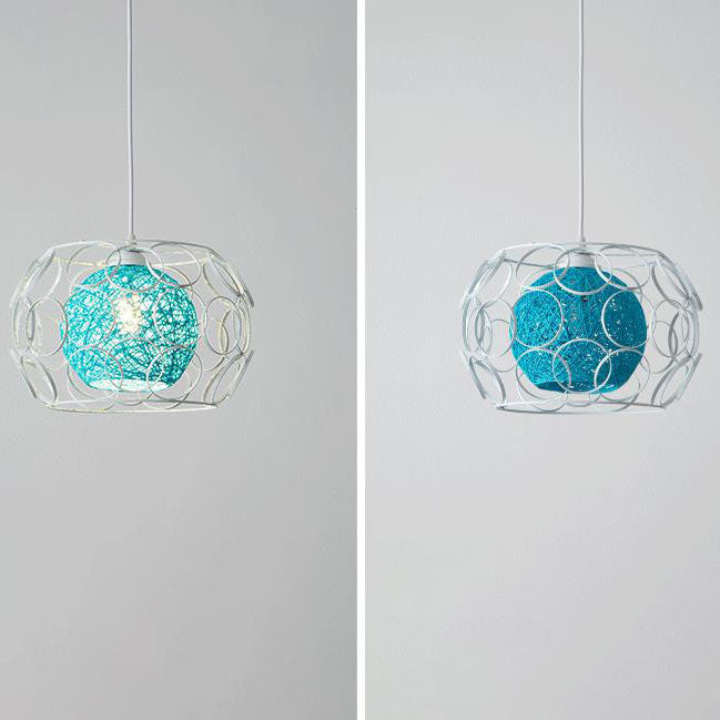 HempGlow Kreative Pendelleuchte aus Hanfgeflecht | Modernes Design | Einzigartiger Lichtakzent | Hängeleuchte für Zuhause