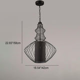 CageCraft Industrial Pendelleuchte | Eisen-Käfig Design | Stoffschirm | Wohnzimmerlicht