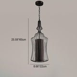 CageCraft Industrial Pendelleuchte | Eisen-Käfig Design | Stoffschirm | Wohnzimmerlicht