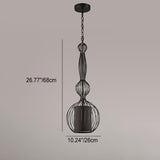 CageCraft Industrial Pendelleuchte | Eisen-Käfig Design | Stoffschirm | Wohnzimmerlicht