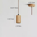 LumeWood Zylinder Pendelleuchte | Kleines Holzdesign | 1-Licht | Minimalistisches Design | Für Zuhause und Büro