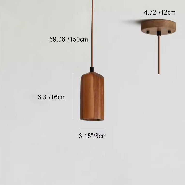 LumeWood Zylinder Pendelleuchte | Kleines Holzdesign | 1-Licht | Minimalistisches Design | Für Zuhause und Büro