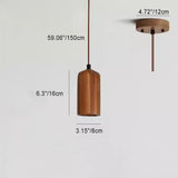LumeWood Zylinder Pendelleuchte | Kleines Holzdesign | 1-Licht | Minimalistisches Design | Für Zuhause und Büro