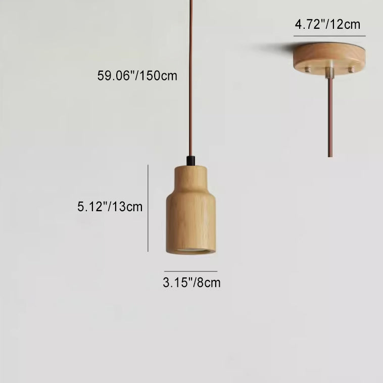 LumeWood Zylinder Pendelleuchte | Kleines Holzdesign | 1-Licht | Minimalistisches Design | Für Zuhause und Büro