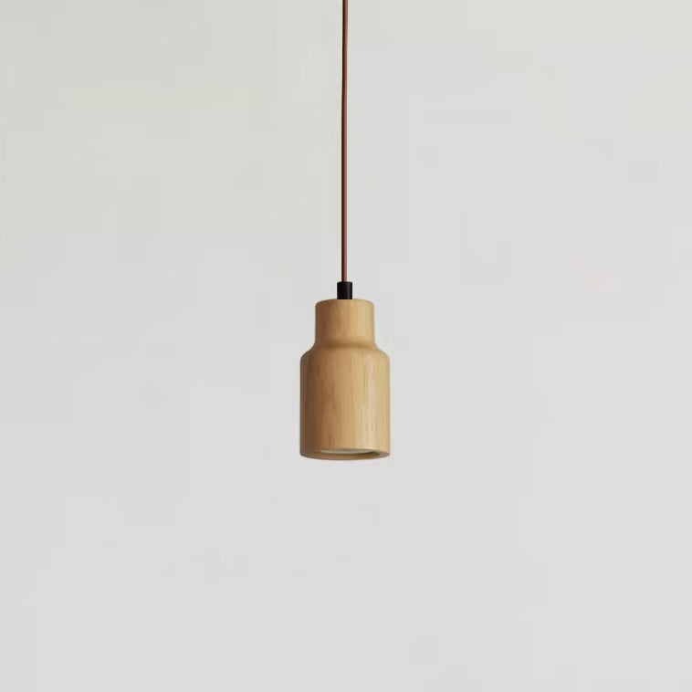 LumeWood Zylinder Pendelleuchte | Kleines Holzdesign | 1-Licht | Minimalistisches Design | Für Zuhause und Büro