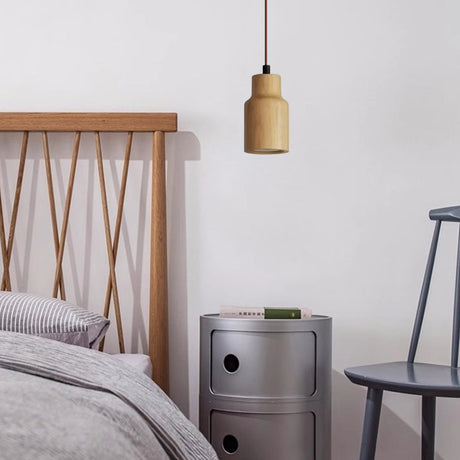 LumeWood Zylinder Pendelleuchte | Kleines Holzdesign | 1-Licht | Minimalistisches Design | Für Zuhause und Büro