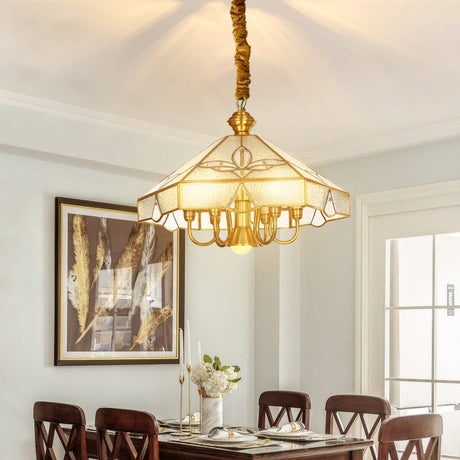 GeoLux Zeitgenössischer Nickel-Kronleuchter | Geometrisches Design | Elegante Beleuchtung für Wohnzimmer & Esszimmer